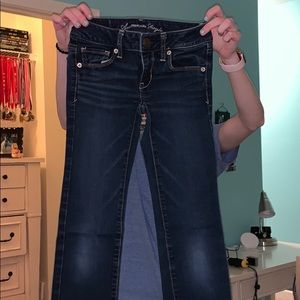 american eagle blue skinny jeans women’s size 00